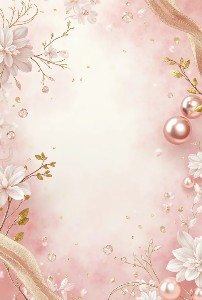 Banner graph;poster;There is a pair of small ballet shoes in the corner of the picture,Wrapped in a pink ribbon;Ribbons fill the screen;dream,mystery;Big scene;Golden pink hue。Low saturation;Background pure,Simplicity。Large blank space in the center。Flat background;