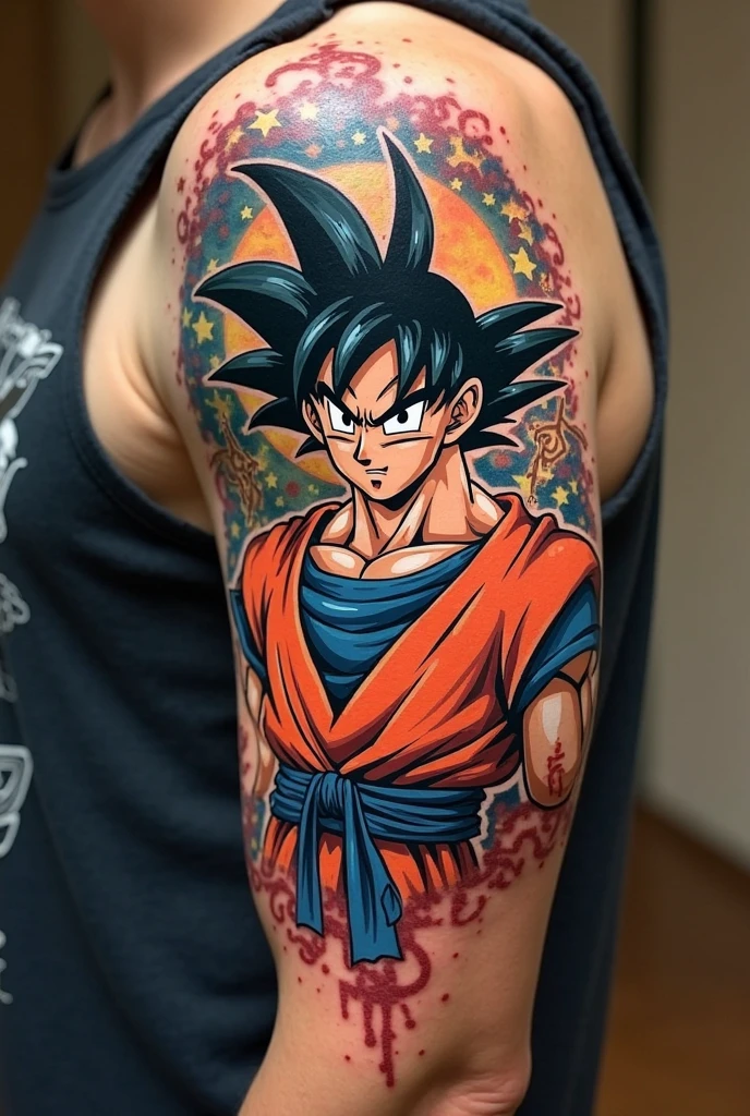 Son goku tattoo on arm