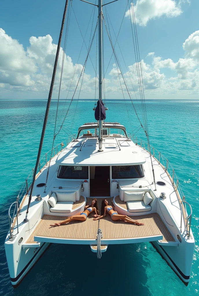 Create an 8K UHD image that embodies the enchanting call of the sea and the warmth of the sun's embrace. Focus on the play of light and shadow on the water's surface, with a couple basking in the sun on a sailboat. The image should evoke the feelings of passion and romance as described in the tweets. Emphasize realistic rendering to bring out the details of the sunlit scene.