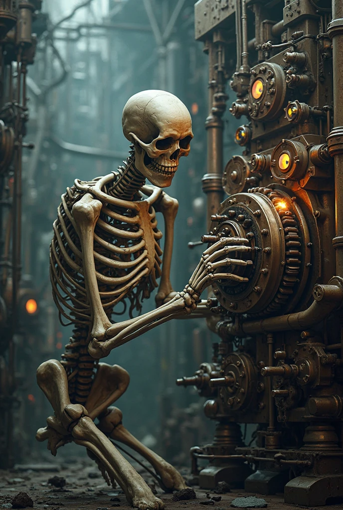 A mechanic rageful skeleton 