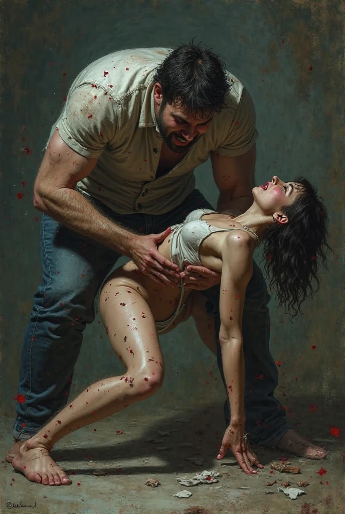 Man sex girl with blood