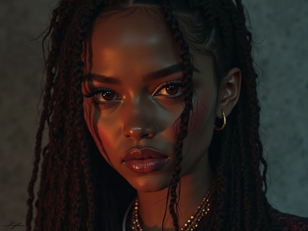 (best quality,8k,ultra-detailed,realistic,hyperrealistic), extremely detailed photo of a (((20 year old))), black girl, (((full body pose))), long black wavy hair with bangs, black sheer bodysuit, (((black pantyhose))), bondage, bdsm, arms chained above head, gothic dungeon background
