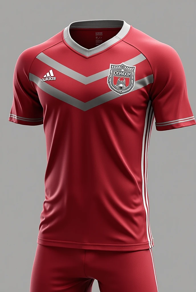 un magnifique maillot de football dan un style chrétien un peu minimaliste, présenté de face