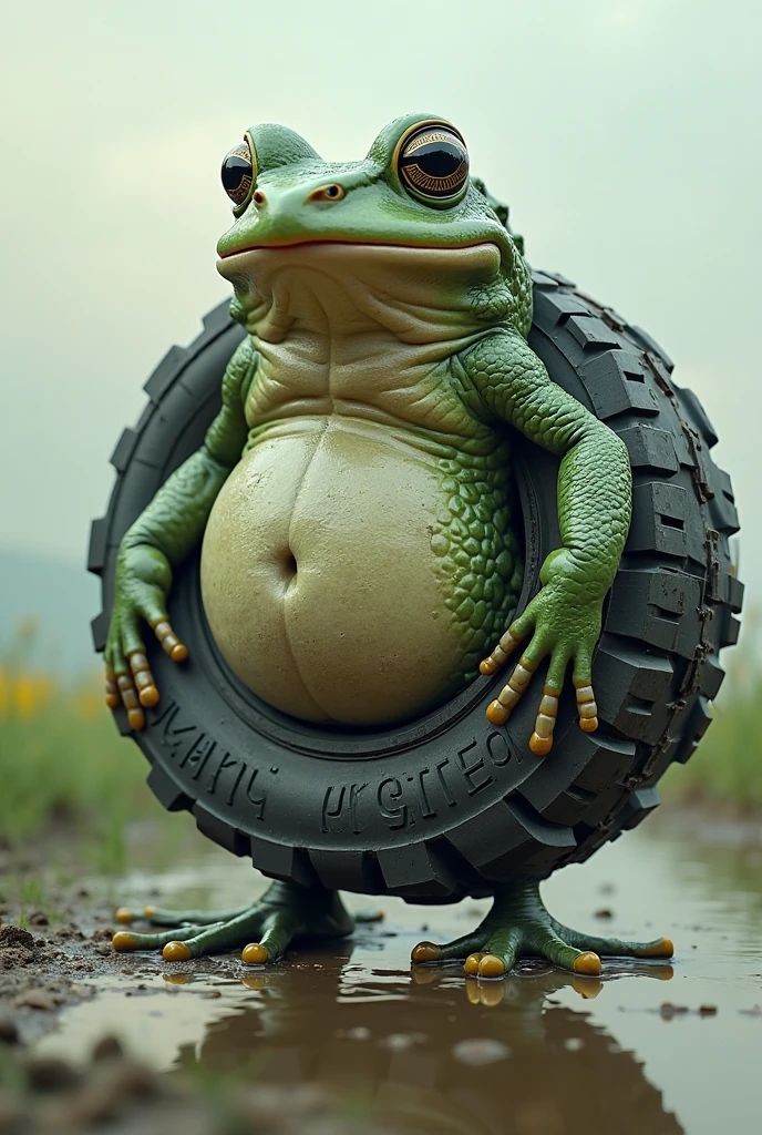 (8k, hd, hyper realistic, photographic, vibrant, crisp, sharp details, soft lighting, Highly detailed, best quality,assume the ritual squat, masterpiece,front view,clear sky without a crowd,horizon,look at viewer,sweat:1.3),(green) frog,(all(green):1.3),grassland, naked, nipples,sheath, erect penis, (fat,hugebody, big body:1.8),masturbate,(black) penis,(hand on penis,ejaculate,long tongue,big balls:1.3),put one hand forward,(drooling:1.7),huge body, big body,