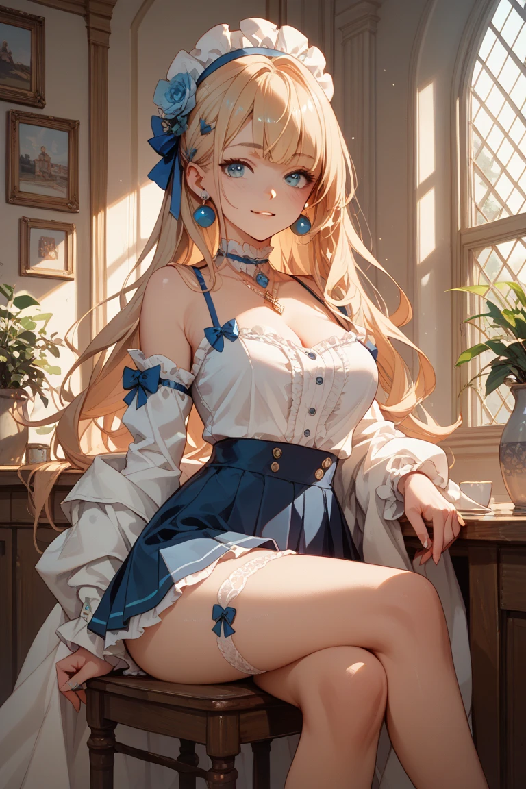 Anime Waifu beautiful detailed eyes, beautiful detailed lips, extremely detailed eyes and face, longeyelashes, 1girl, sensual, young woman, medium breasts, beautiful feminine face, nice thighs, slim, sexy, erotic, beautiful clothes, perfect body, cinematic lighting and framing, (best quality,4k,8k,highres,masterpiece:1.2),ultra-detailed,digital painting,portrait,glamorous,highly detailed,soft lighting,warm color tones Beauty、30 years old、mini skirt、panties、meaty、buttocks emphasis