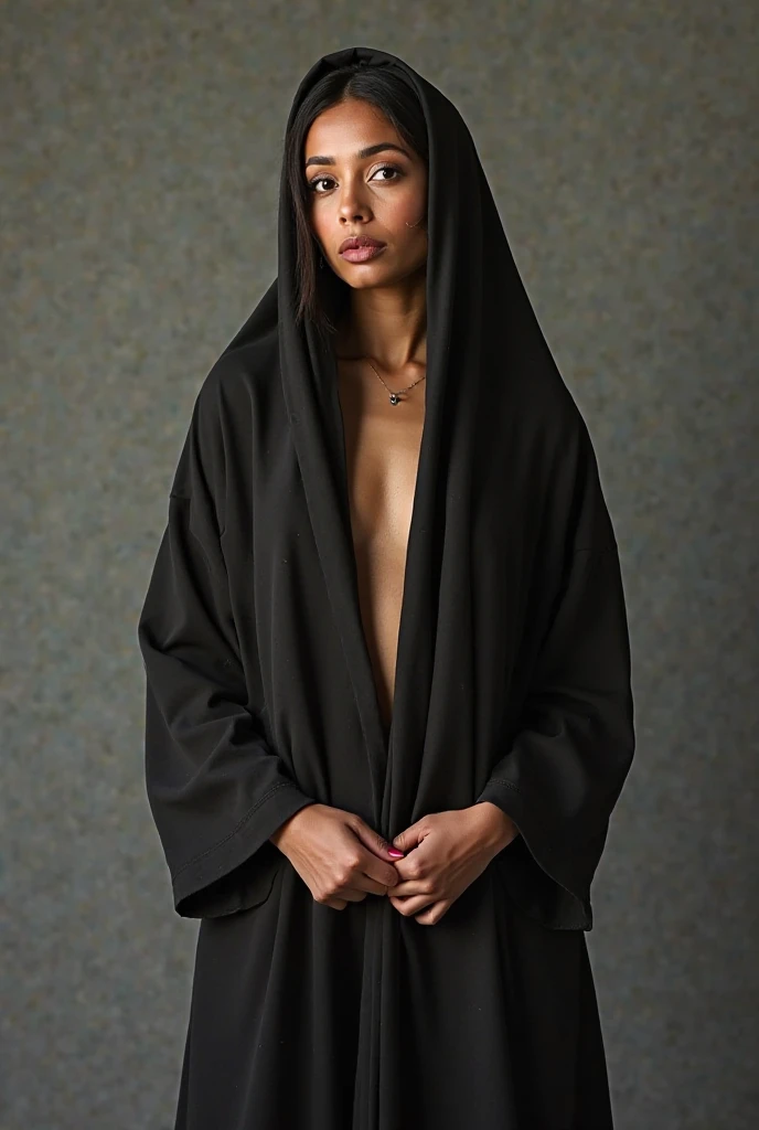 woman, full body, Cloth covering the chest and local area, Veiled eroticism, Sensual transgression, Carnal awakening,
