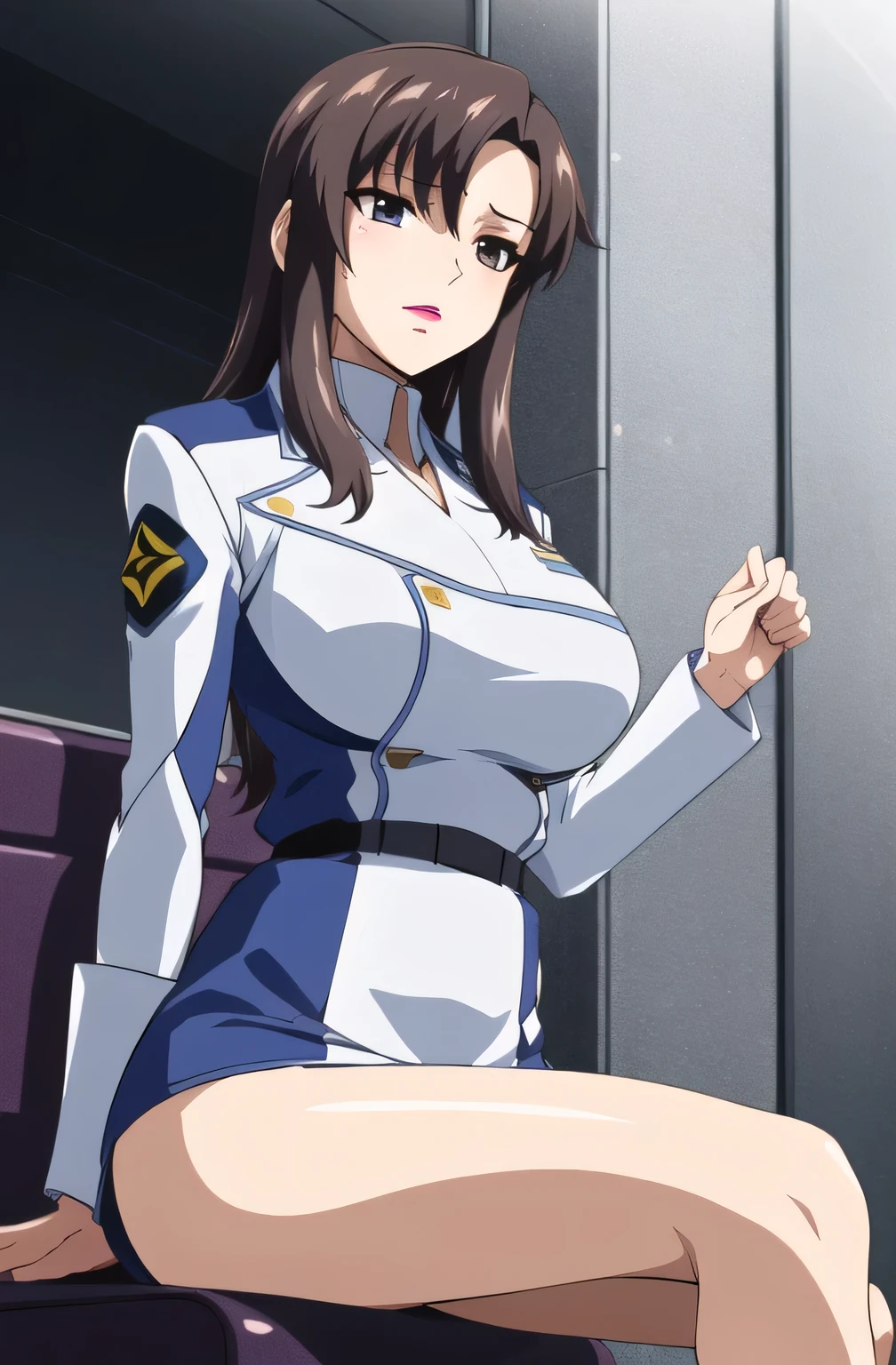 Can you draw panties visible through the gap between sitting and crossing legs,Please paint a more delicate expression , 頭頂まで描いて,you can clearly see purple panties when sitting and opening your legs,invite、When wet, the skin is transparent and Big Breasts' nipples look sharp, Please carefully draw her expression , underwear is visible , Even when attacked 、 , my uniform is torn ,40 years old woman with adult sex appeal , Please draw 5 fingers accurately , carefully depict facial expressions ,This job is great enough to do alone, no resistance , Big Breasts , woman show dildos 、 woman 。 。 open , purple panties can be seen through the miniskirt ,, Blue and white military uniform , , Tentacles play with underwear , tired face, raise arms tentacles腕を縛る , 、 Many snakes are drawn in the background ,40 years old,, she , open s to show underwear , tentacles、 Sleeveless Military Uniform , , fear, Sad face,, , dark background , Big Breasts , , micro , black underwear , rape, thighs, knee-high socks
Front hair,tea _hair, length_hair,red 目,lipstick, offset,
1 girl, , Extremely detailed CG pinch 、