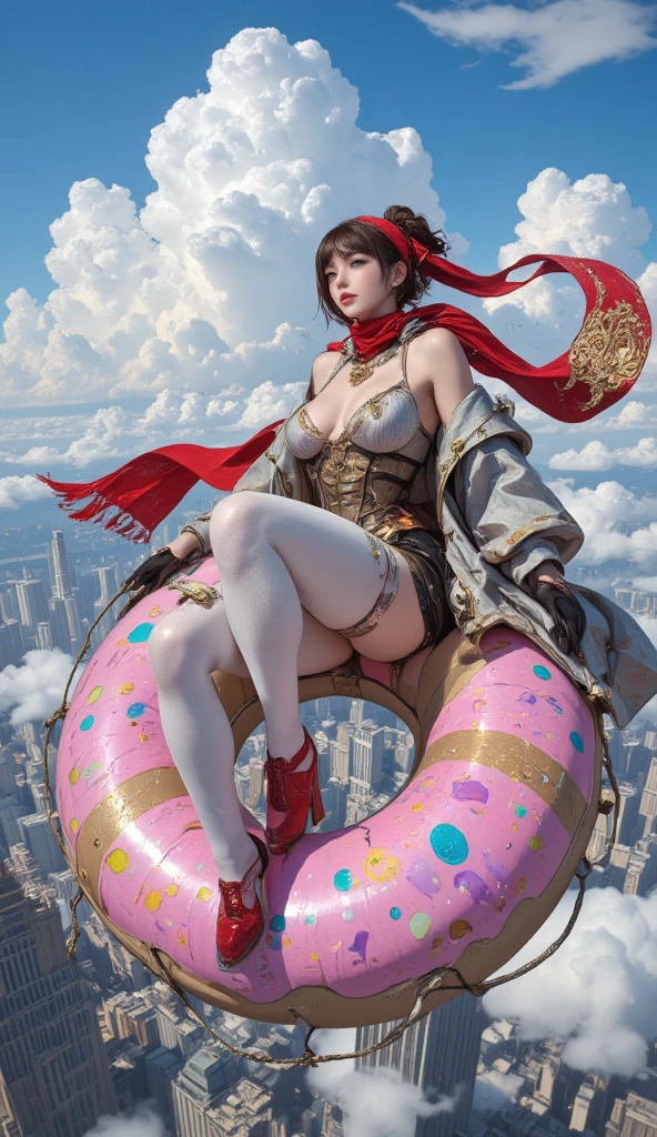8K full body portrait of young girl、ultra wide lens、skydiving、Falling、Flying、floated hair、Strong wind is blowing、Strangeware、Translucent jacket、There is a red heart-shaped body paint、G-String Panties、Thin cloth、Nipple Top、Camel toe、Photorealsitic:1.37