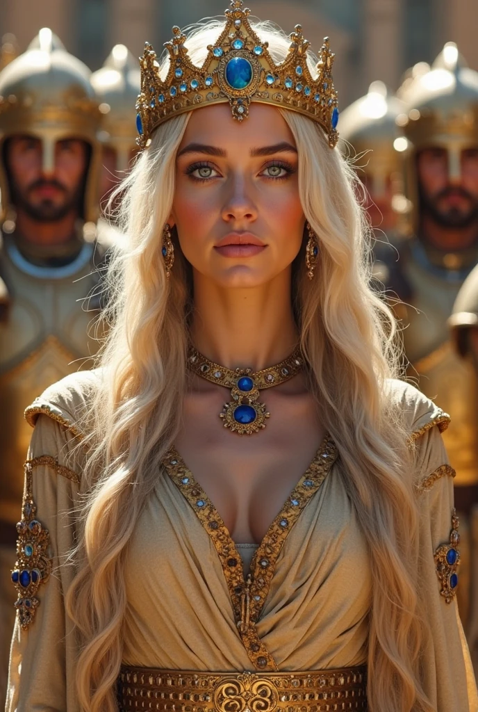 Magnificent detail, 8K Photos, hyper- realism, realistic background, visual depth, wide angle lens, professional light, all-body. {The scene shows a natural blonde princess of 25 years old, delicious, walking through a poor city in Haiti, observing all the misery of the place and some black men working shirtless on a construction site.} {The Princess is dressed in traditional clothes of a princess from the medieval era and a small traditional princess crown made of silver and with precious stones.. Their expressions are remorseful, but she seems to start to liven up when she looks at one of the black men} {the black men are visibly poor, Poorly dressed, thin, but with muscular bodies. They pause their manual labor and express sexual attraction to the princess}. The princess's clothes allow you to perceive the curves in her delicate body.