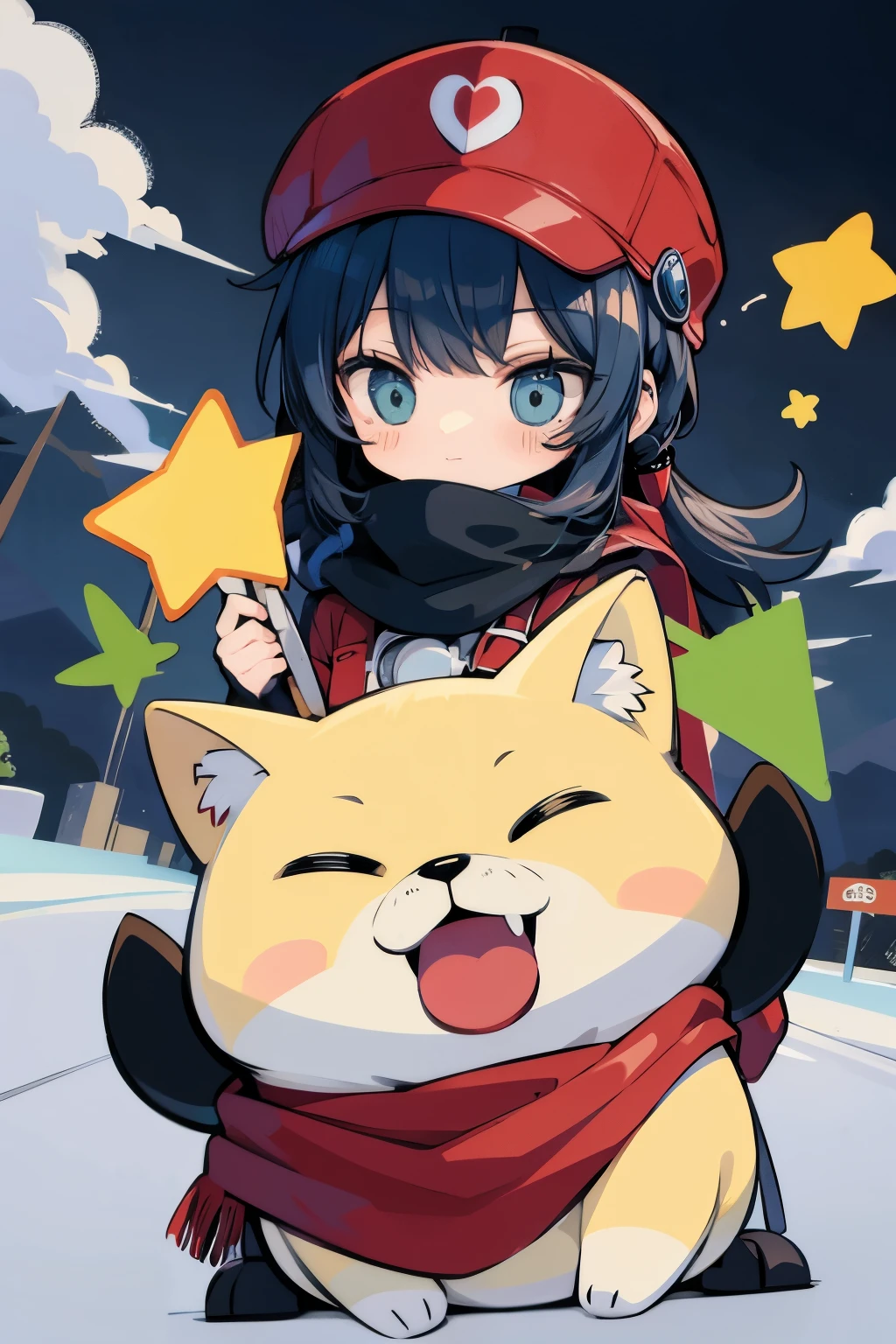 (sticker),#quality(8k,best quality, masterpiece),solo, #1girl(cute, kawaii,small ,smile,hair floating,hair color cosmic,pigtail hair,zombie skin,ghost skin ,skin color blue,pale skin,eye color cosmic,eyes shining,big eyes,damaged clothes,heavy metal costume,smirk,isolated on pink background,full body),#background(monotone,pink,no background,isolated on pink background)