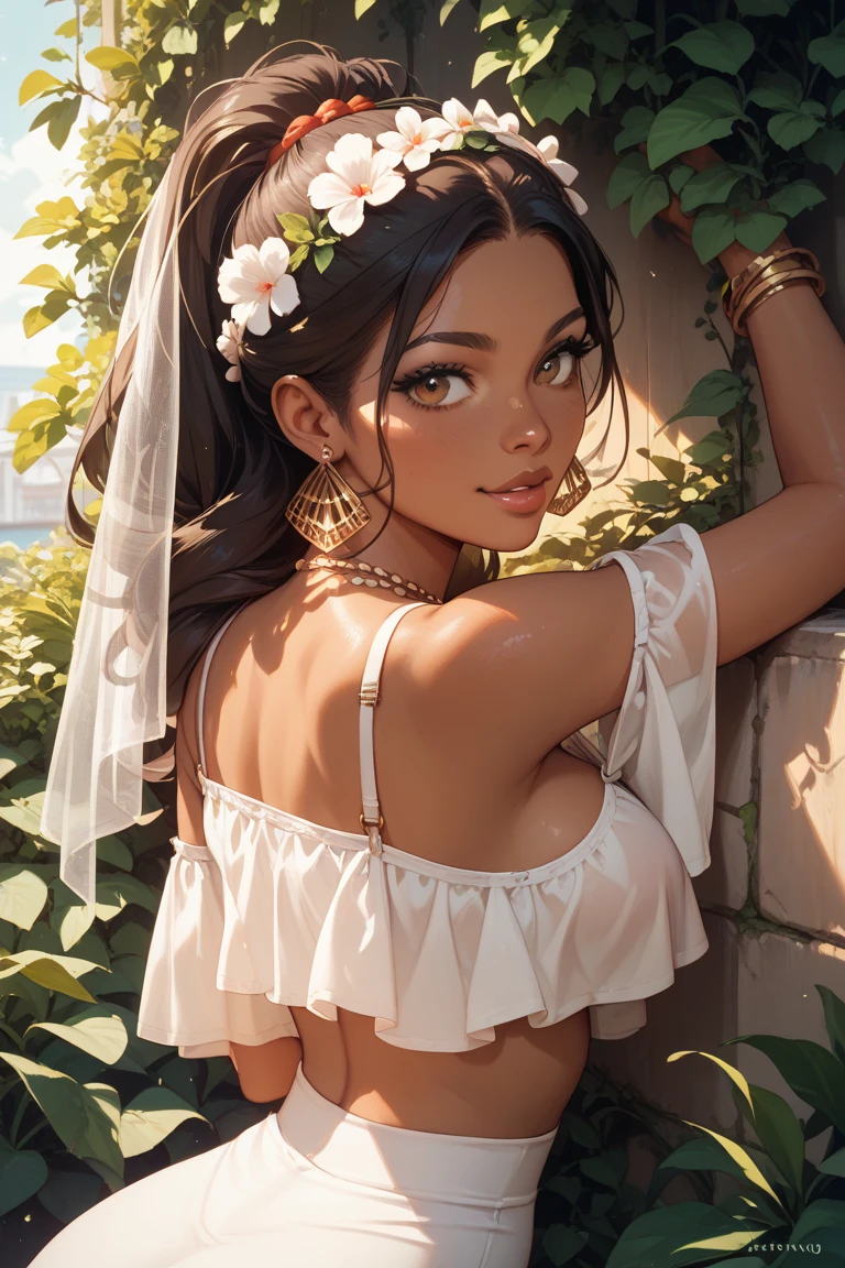 melancholy lighting, quiet, calm, brightness, masterpiece, best quality, 1girl, (JinxLol:1.2), (ultra photorealistic:1.3), (masterpiece:1.4), best quality, ((realistic)), high quality, ultra detailed, ((Real image)), ((realistic skin)), ((realistic face)),(illustration:1.05), (beautiful:1.05), (beautiful detailed eyes:1.05), (cinematic light:1.1), Full body, precise proportions, 25-year-old woman, skinny model lying on the grass, surrounding garden, tree shadow, DARK hair fluttering in the wind, tulle, long legs, slightly open feet, buttocks, blush, shyness, collarbone, abdominals, double weave, beautiful and delicate face, fair skin, real skin, (face detail), pores, super high resolution, 8k, parameters Best quality, masterpiece, super high resolution, (Realistic 2.0), More details, detailed skin, , wide smile, white teeth, voluminous DARK curly hair, perfect and well designed eyes, girlfriend, beautiful, beautiful, flowers, studio lighting