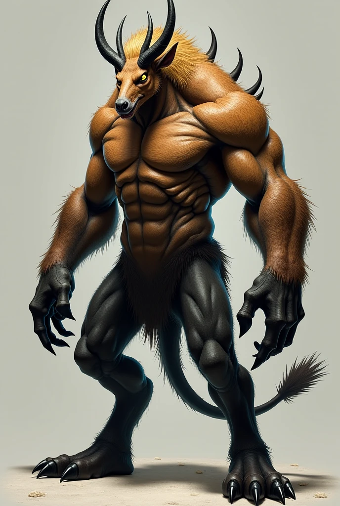 Create a man with a dog's head
