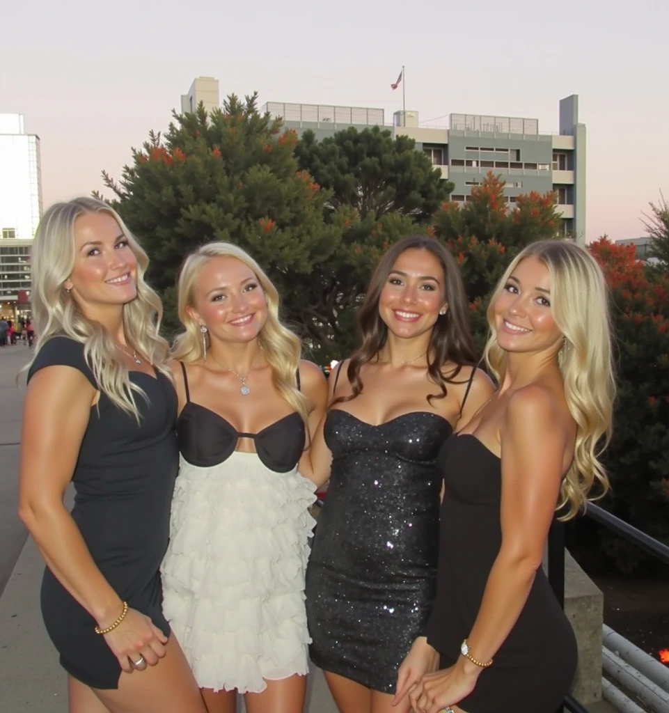 SFW, white dress, (gigantic sagging breasts:1.4), (colossal breasts:1.4), cleavage, blonde hair, very wavy hair, (long hair:1.3)