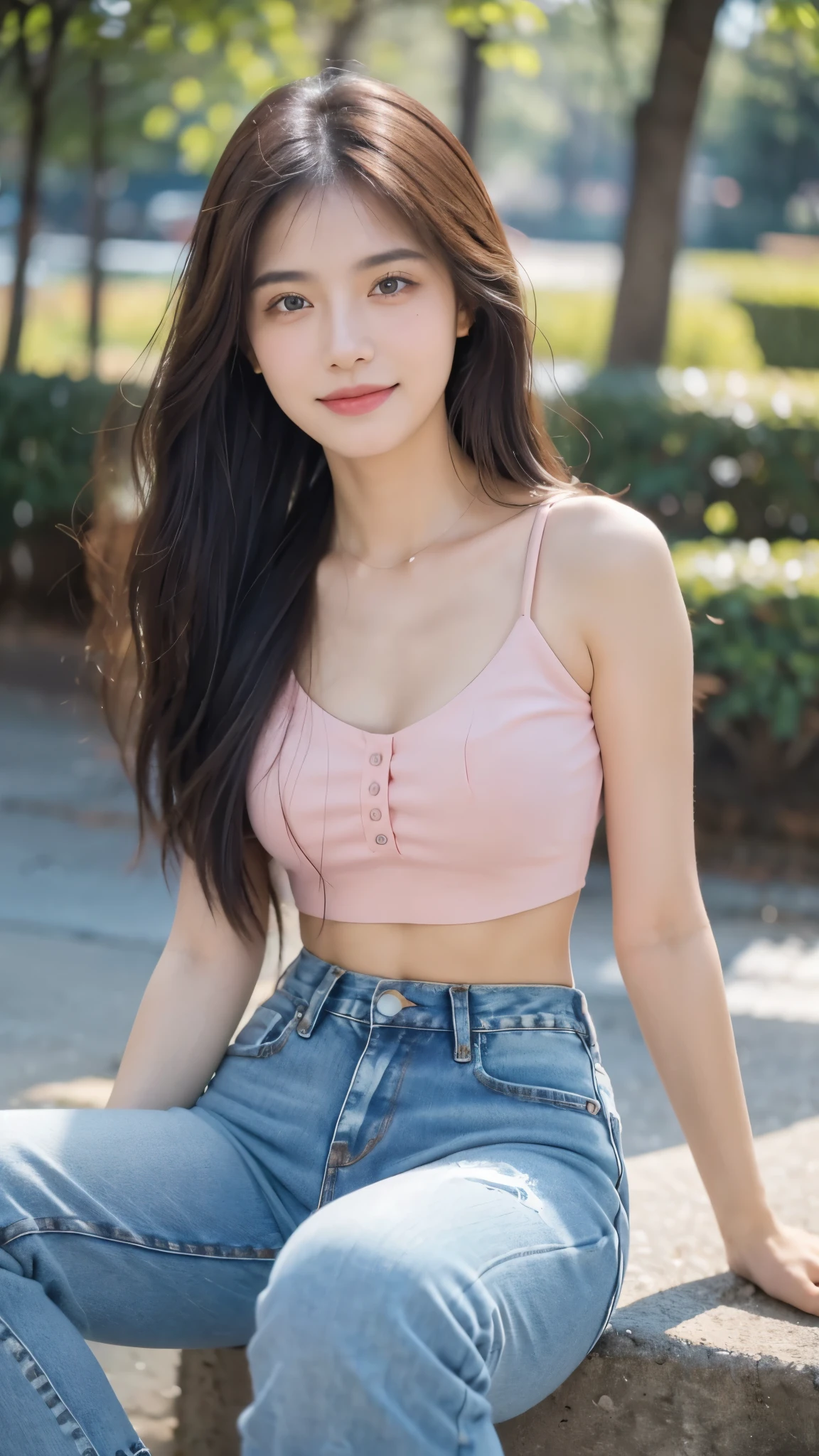 arafed asian woman in striped top and shorts posing for a picture, jaeyeon nam, korean girl, heonhwa choe, gorgeous young korean woman, asian girl, beautiful young korean woman, beautiful south korean woman, young asian girl, wearing a sexy cropped top, physical : tinyest midriff ever, lee ji - eun, lee ji-eun