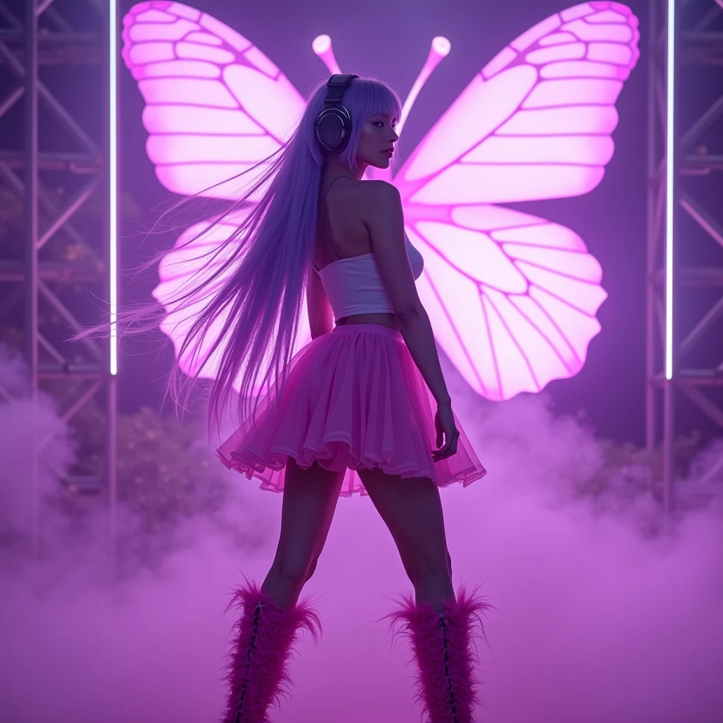 “Mumta, with iridescent wings that shimmer like stardust, prowls the neon-lit stages of distant planets. Her voice, a haunting blend of melancholy and rebellion, echoes through asteroid-filled arenas. Dressed in tattered leather and adorned with cosmic tattoos, she belts out lyrics that speak of love lost across galaxies. Fangs peek out from her crimson lips as she croons, captivating both mortals and extraterrestrials alike.” 🌟🎤🌌