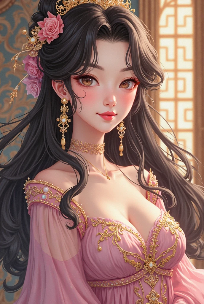 (((Full and soft breasts,)))(((Huge breasts))) (((Cleavage)))Close-up of woman with bird on her head, Inspired by Lan Ying, Inspired by the plum tree, Beautiful fantasy queen, palace ， Girl wearing Hanfu, Inspiration from Du Qiong, Inspired by PwC, Hot topics on cgstation, Drink, 《Genshin Impact》The impact of Zhongli on CITIC》Ke Qingyu
