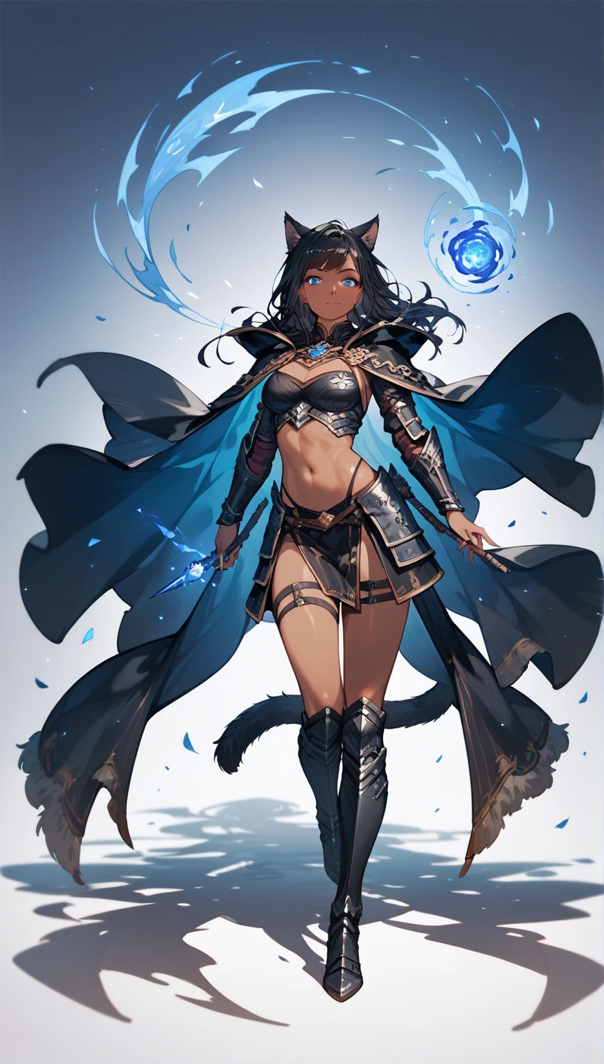 There is lost coliseum there stand female lioness in battle stance, she have ebony colour skin beautiful yellow cat eyes dark gold eyeshadows make up, ring style earrings, her hair is purple with pink highlights . she dressed in white neather topic with golden parts on countures also short and white leather straps on her cat legs instead of boots, her hands have hude ruby claws on her fingers, (ultra high quality fantasy art, anime fantasy style, masterpiece, ultra high quality character design, 8k quality anime art, realistic anime art, top quality wallpaper illustration, detailed ultra high quality accurate face, high quality design and accurate physic)