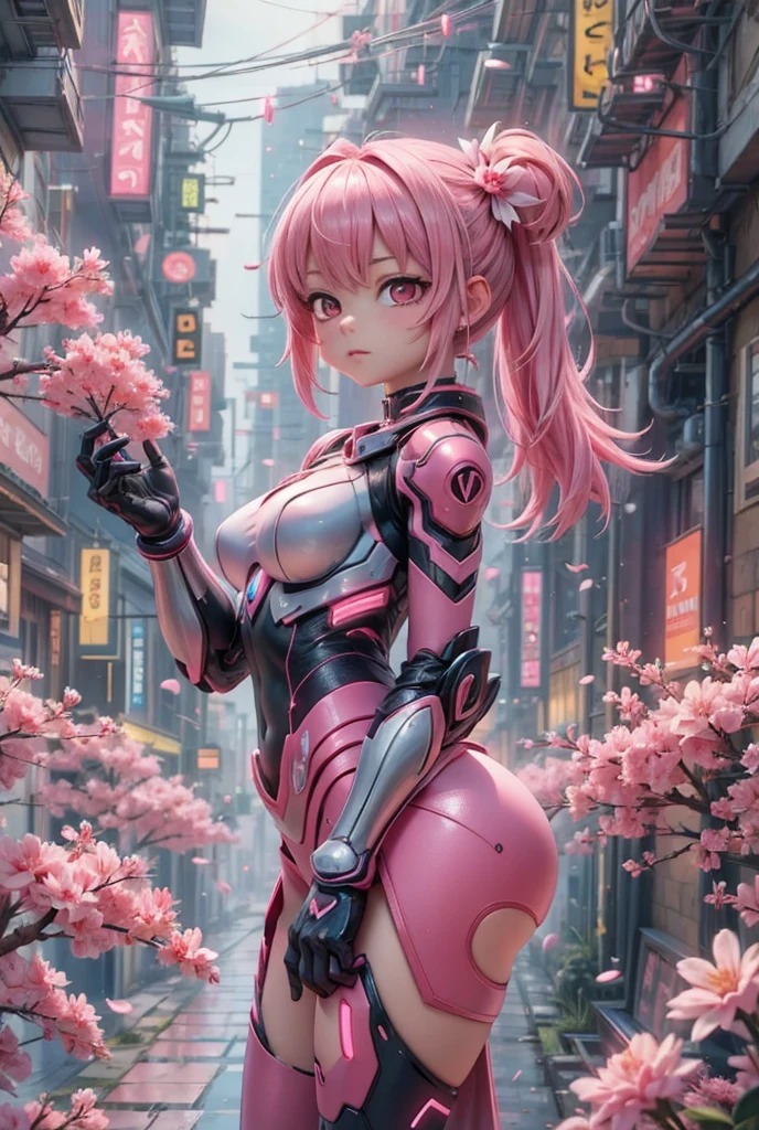 ulzzang-6500-v1.1,(raw photo:1.2),((photorealistic:1.4)),best quality ,masterpiece, illustration, an extremely delicate and beautiful, extremely detailed ,CG ,unity ,8k wallpaper, Amazing, finely detail, official art,extremely detailed CG unity 8k wallpaper,absurdres, incredibly absurdres, huge filesize, ultra-detailed, highres, beautiful detailed girl, extremely detailed eyes and face, beautiful detailed eyes,light on face,cinematic lighting,((extremely pink tight suit clothing)),1girl,full body,full-body shot,looking at viewer,((light pink hair)), red eyes,((bliss)), best detailed background, ((cosplay)), (smile), twintails, ((hold a rifle)),
