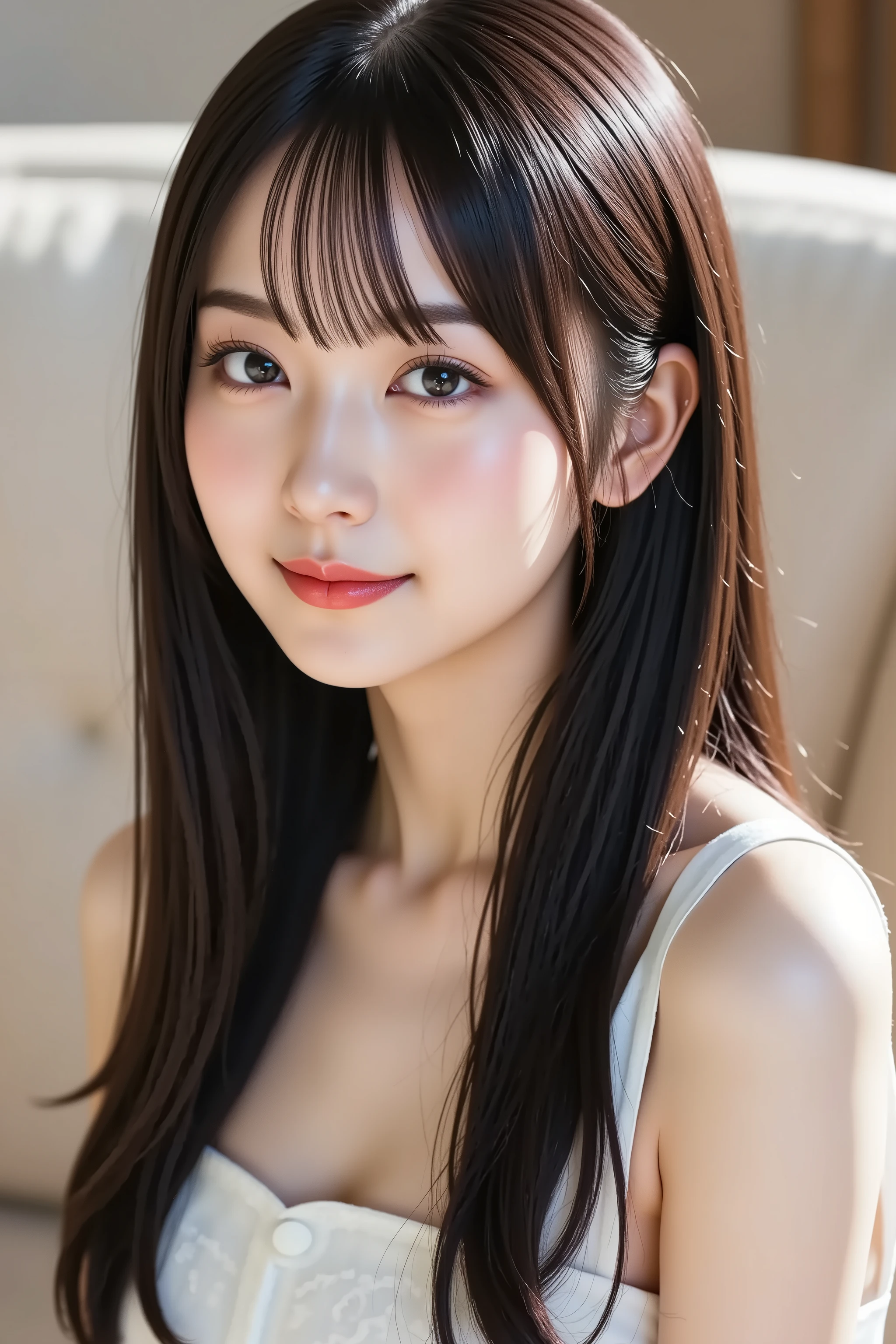 One beautiful woman、Cute Face、Japanese Idols、18-year-old、highest quality、High quality、Facial details、Straight Hair、Brown eyes