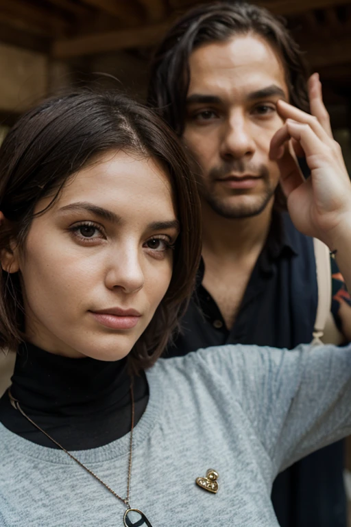 I want you to make a girl with a leash and a boy holding the collar or leash rope in a form of a bdsm relationship with both of them compliant and elegant, Make it a discreet photo to share