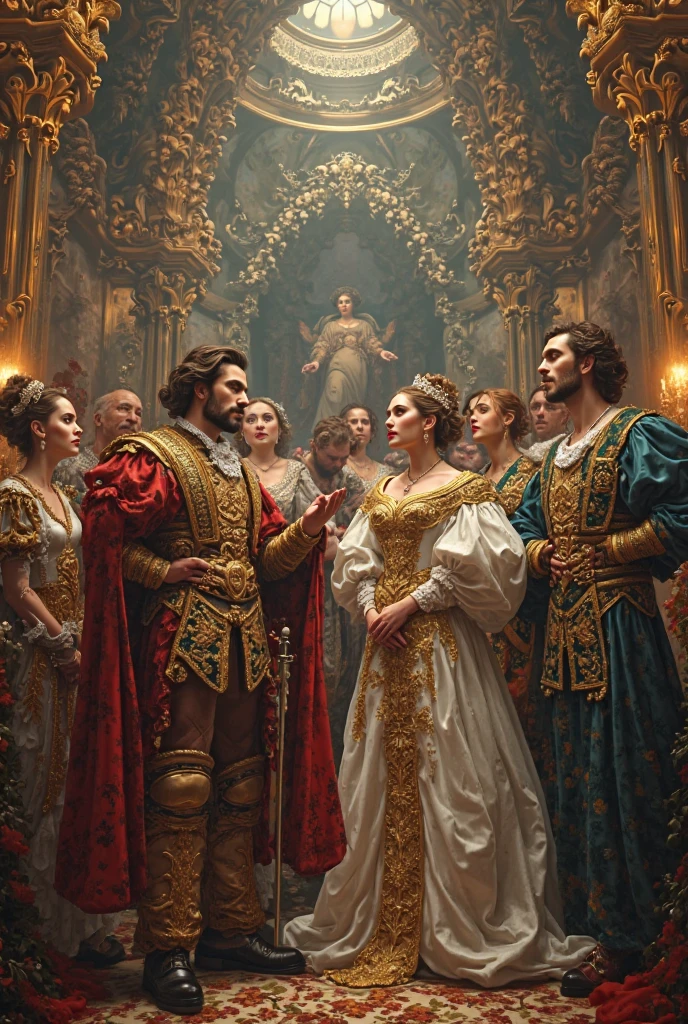 create an image about The Weddings of the Daughters of the Cid, from the work El Mio Cid, second sing