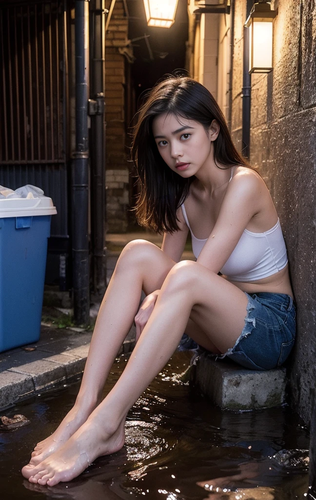 Dirty beautiful woman&#39;s face、highest quality