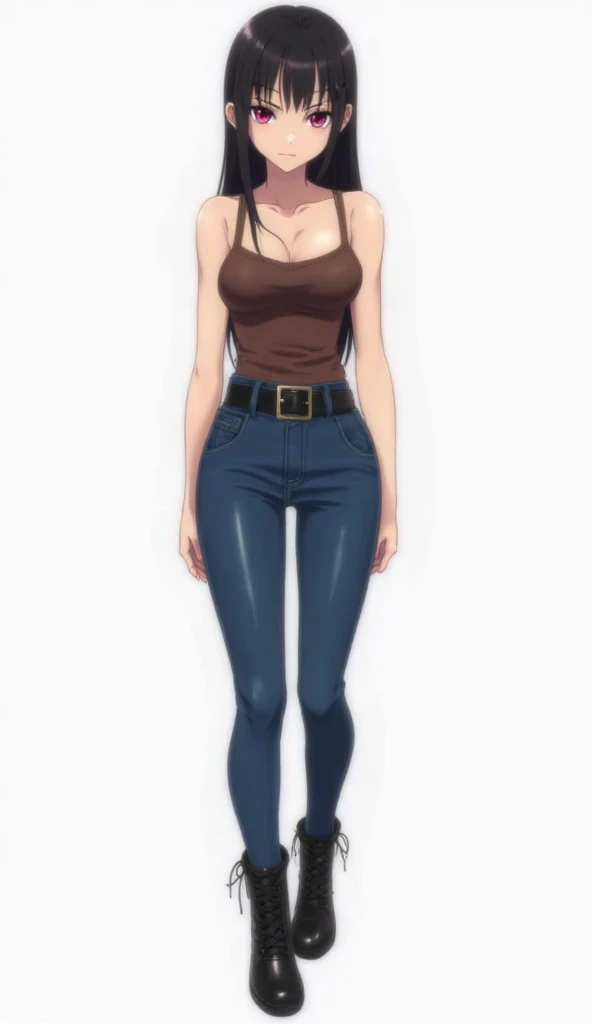 ((best quality, masterpiece:1.3, 8K)), (detailed), highly detailed face and skin texture, detailed eyes, full body, outdoor summer, (slender body:1.1), 1girl, (solo), (18+ years old), white skin, bright lips, worried, embarrassed, panicking, long hair, (forehead:1.0), (summer outfit:1.2), medium breast, cleavage, (jeans pants:1.5, blue jeans:1.5), (wetting herself:1.8), desperation:1.2, peeing jeans,