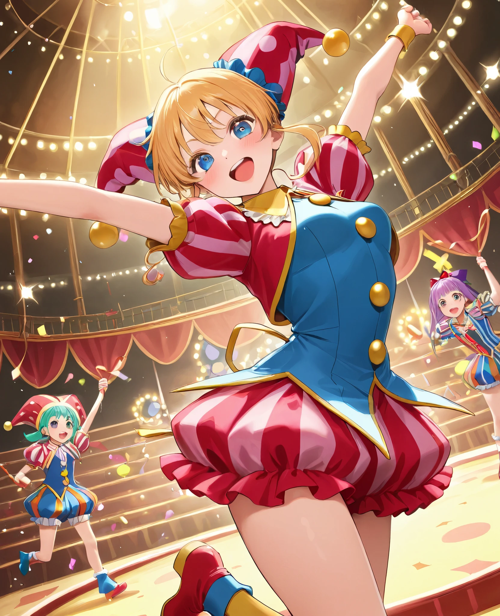 CIRCUS, CIRCUS,masterpiece,8k, Best Quality ,,colorful,Jester Sonnet, please laugh for me, for you , please laugh for me, for you , When will the day come when we can really laugh and talk、