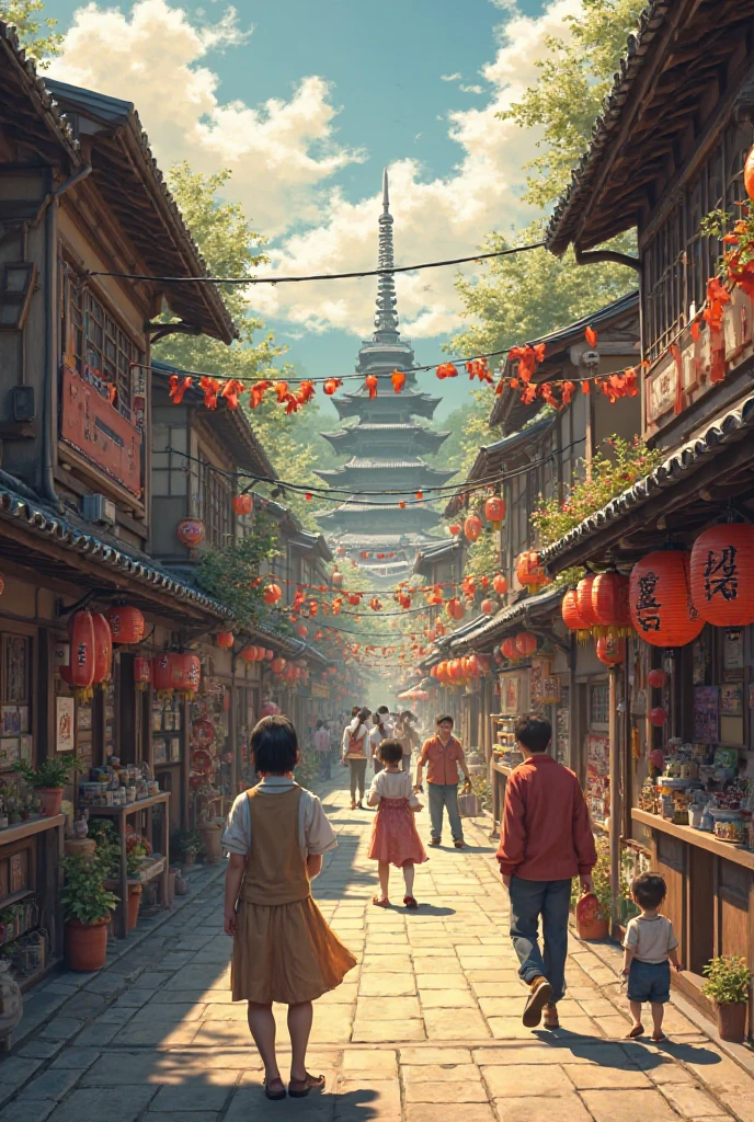 Streets of japan a day before Nagasaki and Hiroshima