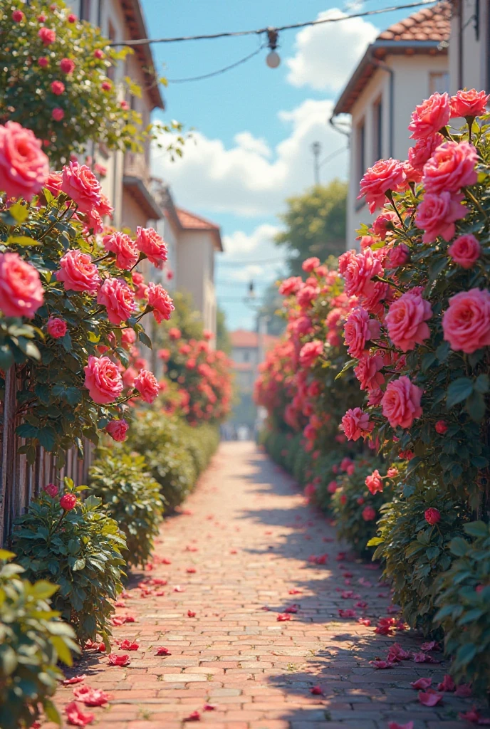 Roses are beautiful and colourful in the left and right sides of a ...