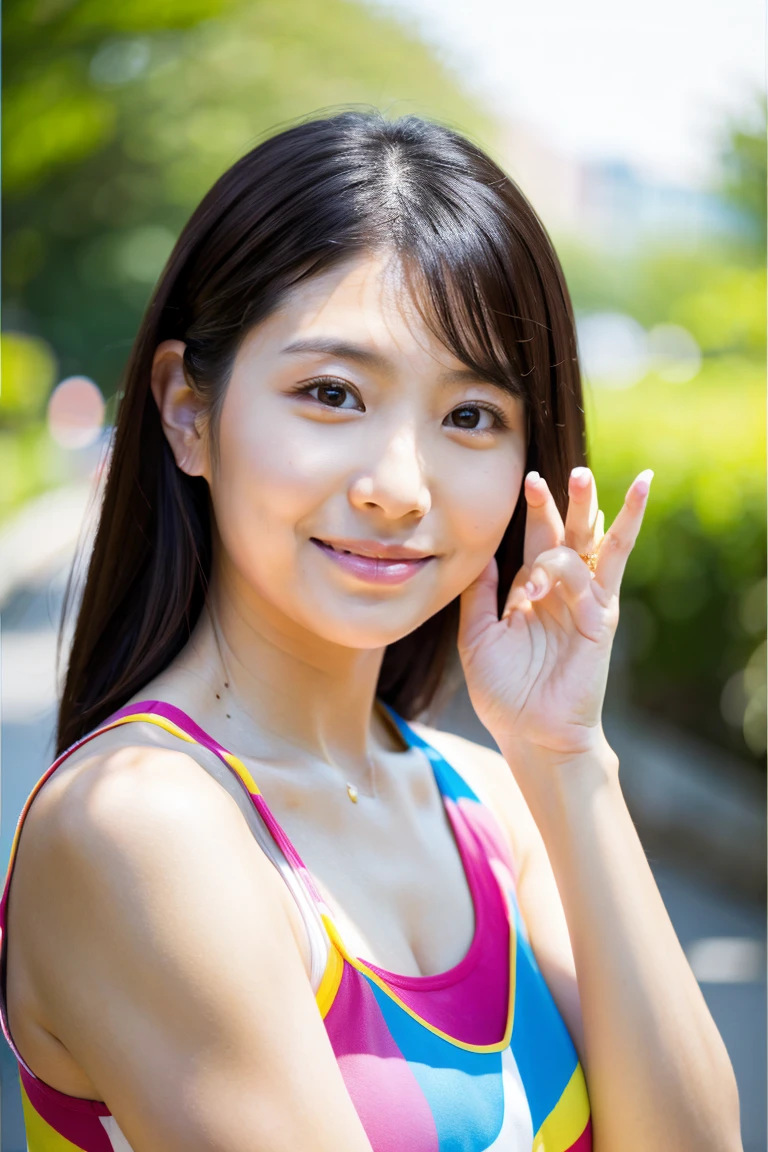 masterpiece, Highest quality, Very detailed, 複雑に詳細なSuper detailed, Realistic, Sharp features, Very detailed, Sharp focus, Perfect Face, Perfect symmetrical eyes, Perfect Plump Lips, Super detailed, hyper Realistic, High resolution, (Random Pause), Fashion Model, thin, Japanese Idols, Sexy Girls, Perfect body, (Micro Bikini:1.2), stylish, Realistic, PhotoRealistic:1.3, Beautiful Face, Light brown hair, Messy Hair, Beautiful hairstyle, (Grin), Beach,(At a busy intersection:1.3)、(A large crowd gathers around her:1.3)、(She is the people around her々It has been attracting attention and being impressed by:1.8)
