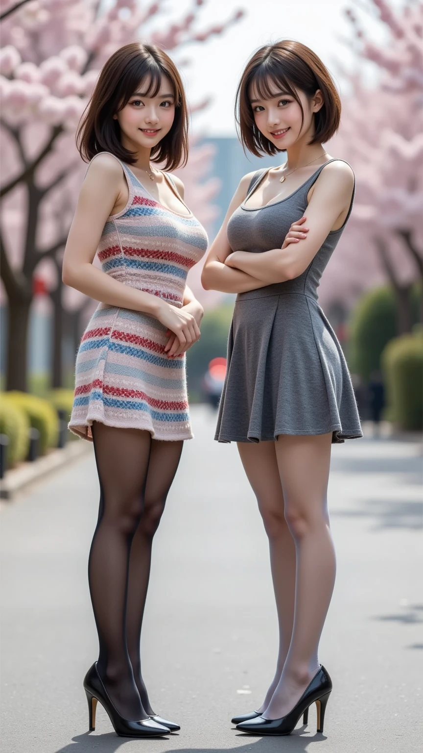 (Two girls of the same age:1.2) , couple focus, adorable, Russian slender girl, young features, Hair is blonde and platinum blonde,holding hands、stand side by side , (both girls are naked:1.8), ((small breasts,pink nipples and crack)), (((, short torso))), (smile:0.7), (high color saturation:1.2), highest quality, Super high resolution, photo-realistic, super detailed, 8K, RAW photo, (thin areola, :1),(torn skirt:1.0),(down blouse:1), In the bright sun、The whole body glows、(Draw a gorgeous picture focusing on the lower limbs)