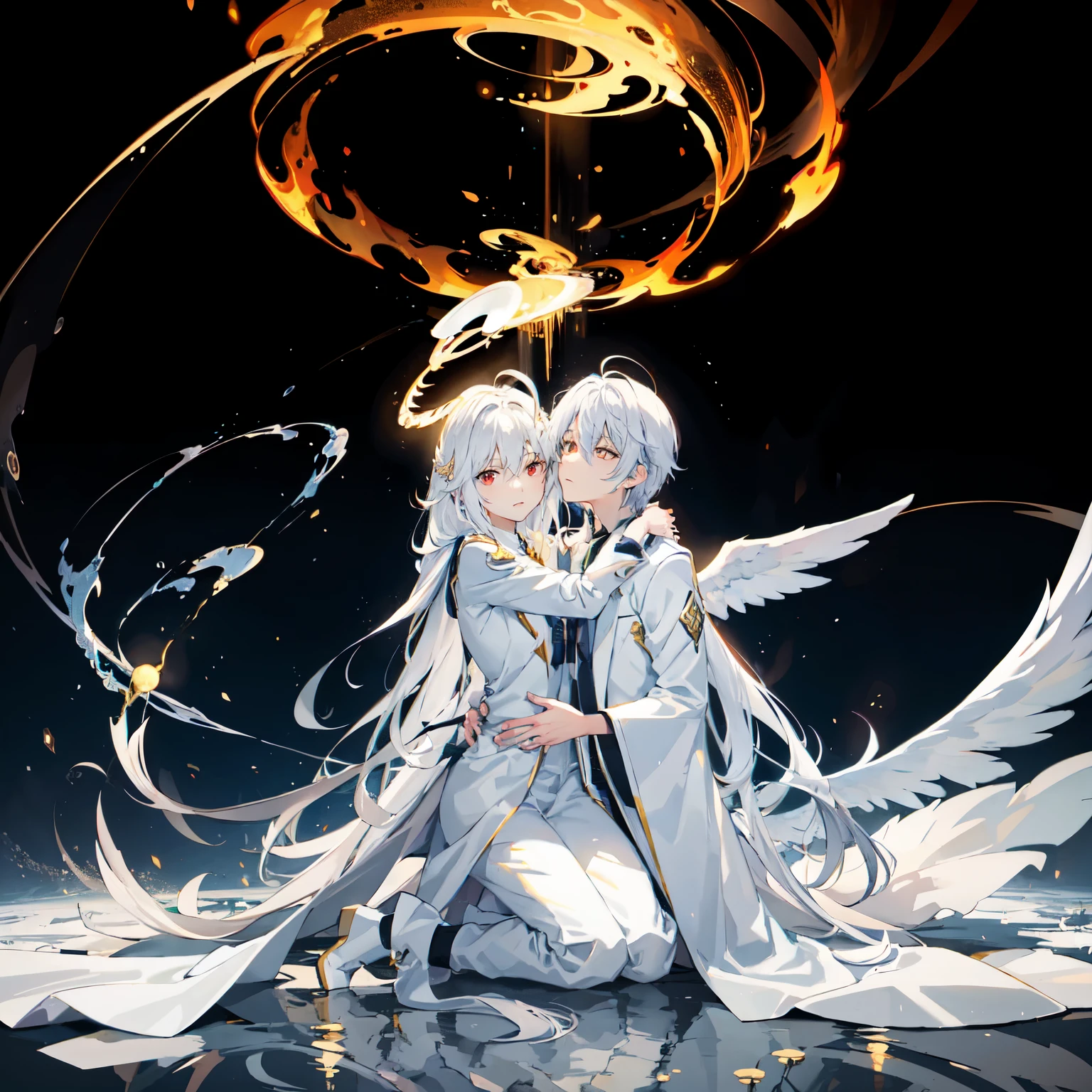 Angelic glowing snowy background,anime couple hugging and kissing , gold-colored long scarf , gold-colored long scarfjo , Waiting for the man in formal suit wearing a white and platinum lab coat over a formal suit,red eyes, cabello largo color platino anime angel con alas y un halo por encima de la cabeza, anime wallpaper , bíblico preciso angel , angelic, , glowing angelic being , an angel, angelical, anime hd wallpaper , night, angel, ascension , big shiny white wings , , angelic and disturbing , The lilies, ethereal anime, angelic angel alas de angel, white-haired deity, glowing angelic being , Angelic halo, sacred halo, Un angel, snowy anime background , pixiv winner , el angel de la muerte con un halo, anime wallpaper, angelic and disturbing, orange halo around his head , ray of light through white hair , bright halo above his head, Waiting for the man in formal suit wearing a white and platinum lab coat over a formal suit,red eyes, cabello largo color platino anime angel con alas y un halo por encima de la cabeza, anime wallpaper , bíblico preciso angel , angelic, angel glowing angelic being , angel, angelical, anime wallpaper , night, angel, ascension , big shiny white wings , , angelic and disturbing , The lilies, ethereal anime, angelic halo con alas de angel, white-haired deity, glowing angelic being , Angelic halo, sacred halo, Un angel, , orange halo around his head , ray of light through white hair , bright halo above his head, ANGEL HALO shiny white and platinum , masterpiece background, angry face, red eyes, close , rotating wind, snowy background , ANGEL HALO shiny white and platinum , masterpiece background, angry face, red eyes, close , rotating wind, snowy background , lab coat color white and platinum formal outfit platinum color formal attire complex snowy background