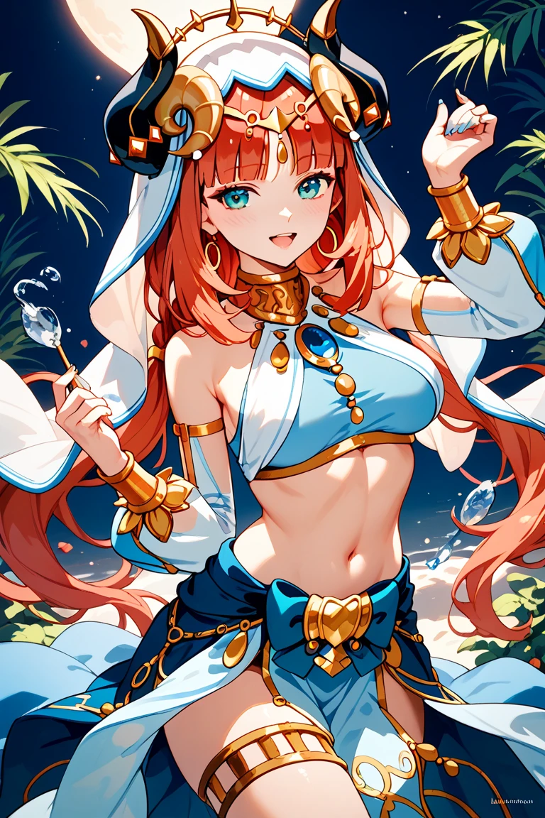 nilou, night gown, wet body, cleavage, kneeling seffie looking at camera, bare thighs, background is a disco club, side boob, medium breasts