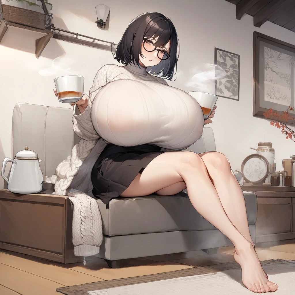 Make her naked and she pours a Cup of Milk over her Vagina and breast
