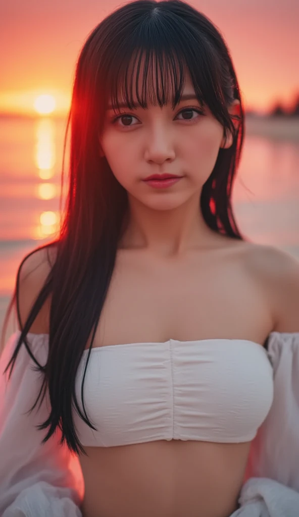 Beautiful big breastokeh), indoors, detailed luxury living room, gentle and charming beautiful goddess, Korean(kpop-idol), solo, necklace, oval face, double eyelids, smart, good hands, good feet, Natural, (from below angle), (glossy skin:1.05), ((low angle)), Perfect figure, (64k, UHD, RAW photo, best quality, masterpiece:1.4), (realistic, photo-realistic:1.37), ultra high res, photon mapping, radiosity, physically-based rendering, professional soft lighting, blue eyes, purpel hair