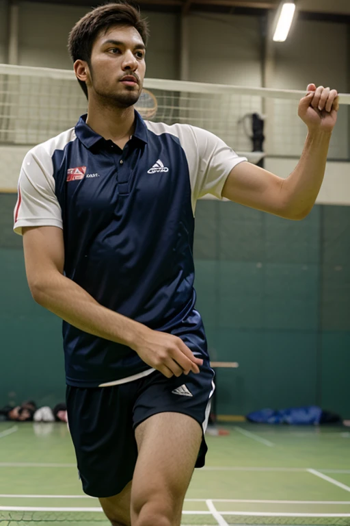 a man on the podium with his arms raised