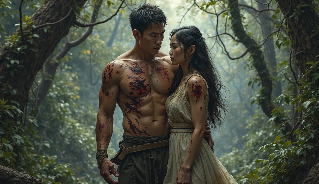 nsfw、horror、cave、bones scattered on the ground、cute female devil、Female devil smiling lewdly、mini skirt、The skirt is fluttering、A human man is forced to have sex.、sexual assault from a woman to a man、man being attacked、Realistic expression of a crying man、intense sex、Overflowing semen、large amount of semen