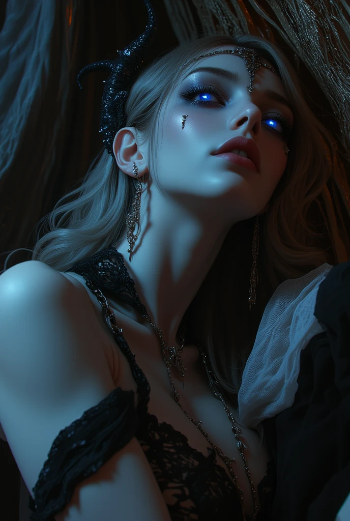 absurdres, foto RAW, mais alta qualidade, (obra-prima: 1.3), foto de cor RAW de alto detalhe, foto profissional, unidade de papel de parede CG 8k extremamente detalhada, foto-realista, realista, foto RAW, obra-prima, melhor qualidade, highres, illustration, 1girl, 16 ANOS, baixinha, tiny girl, magra, branca, ruiva, cabelo vermelho, cabelo ruivo com cachos, cabelo ondulado, curly hair, Average length, pernas finas, rosto lindo perfeito com sardas, cardune lips, belos olhos realistas, olho direito verde, olho esquerdo azul, heterocromia, pale skin, textura de pele detalhada, seios planos, bunda pequena. Rosas vermelhas tatuadas nos ombros. Ruiva. Sorriso. Saindo do banho. Suada. Fazendo sexo oral. Estilo bruxa. Pagan style, Celtic, wiccan. Escocesa. She looks amazing. (design detalhado), casa, noite.