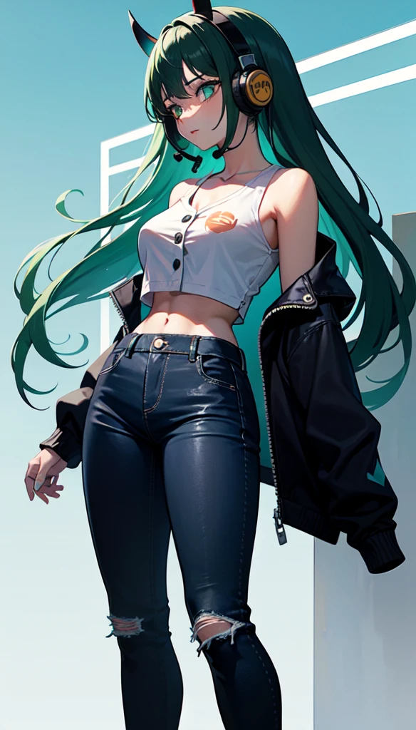 gorgeous girl, wide hips, narrow waist, medium breast, pretty face, glowing perfect skin, wearing letex leggings and white crop top, background of a intricately detailed aesthetic street that goes to a mountain, modern buildings in background, ultra high quality, intricately detailed, super detailed anime illustration, masterpiece, vibrant, complex detail, ghibili studio,