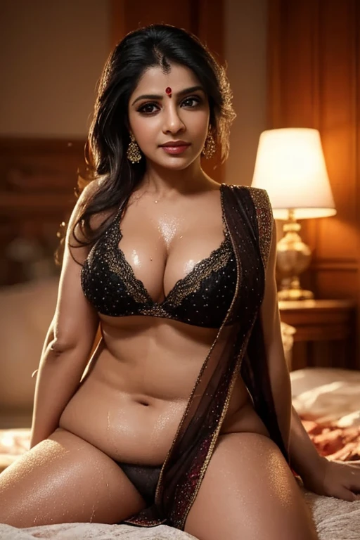 Indian busty gorgeously prettiest lady(face looking like Indian lady(beautiful face, beautiful nose, beautiful eyes, beautiful lips, beautiful navel,(very large gigantic breasts:0.7),)) wearing saree. She is wearing Indian designer saree blouse, her huge large gigantic beautiful breasts Coming out of her blouse but she is very shy. She is giving intimate look. Her she is showcasing her deep huge cleavage of huge (saggy breasts:1.2) sitting in big crowded community hall. She is in deep sleep. She is in dreams. Hall is full of people. Real skin texture. Real clothes, She is real Indian housewife, Full body photo, full picture. Her facial details are exceptionally perfect realistic. Her lips are perfectly crafted. Very shy sexy mother has voluptuous soft breasts. Mother is getting aroused by sexual intimacy. She is giving sexy pose. Her natural large breasts are so beautiful.