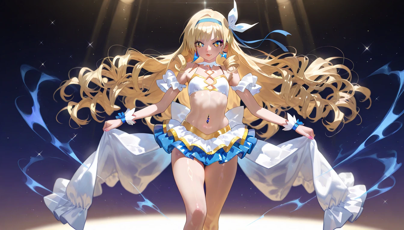 Fox Girl Long blonde hair Cheerleader dance I'm rooting for you Pom-pom View from behind