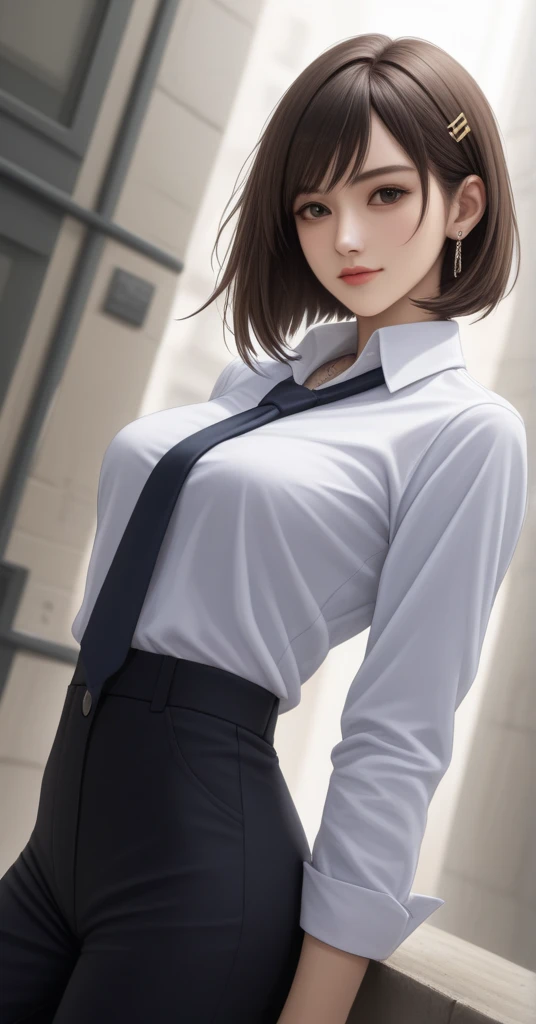(RAW, best quality, masterpiece:1.5), (photo realistic, intricate details:1.2), ultra highres, absurdres,
1girl, solo, beautiful face, blue eyes, green eyes, detalied eyes, symmetric eyes, light on face, nose blush, short hair, black hair tie, 
clk, vest, suit, pencil miniskirt, (unbuttoned white shirt:1.2), loose silk scarf, black pantyhose, [:20d, :0.8],
smile, small dimples, sexually suggestive, head back, ahegao, rolling eyes, breastapart, open legs, legs spread open, breasts exposed
medium breasts, slim waist, slim legs, long legs,
sitting on chair in front of desk, perfect body, good proportions,
looking at viewer, 
(office, indoor, hyper detailed background:1.2), japan, copy machine, file cabinet, computer, monitor,
shiny skin, real skin texture, 
natural lighting, best lighting, detailed background, detailed shadow, sharp focus, depth of field f/2,
saturated, high contrast, strong light and shadow