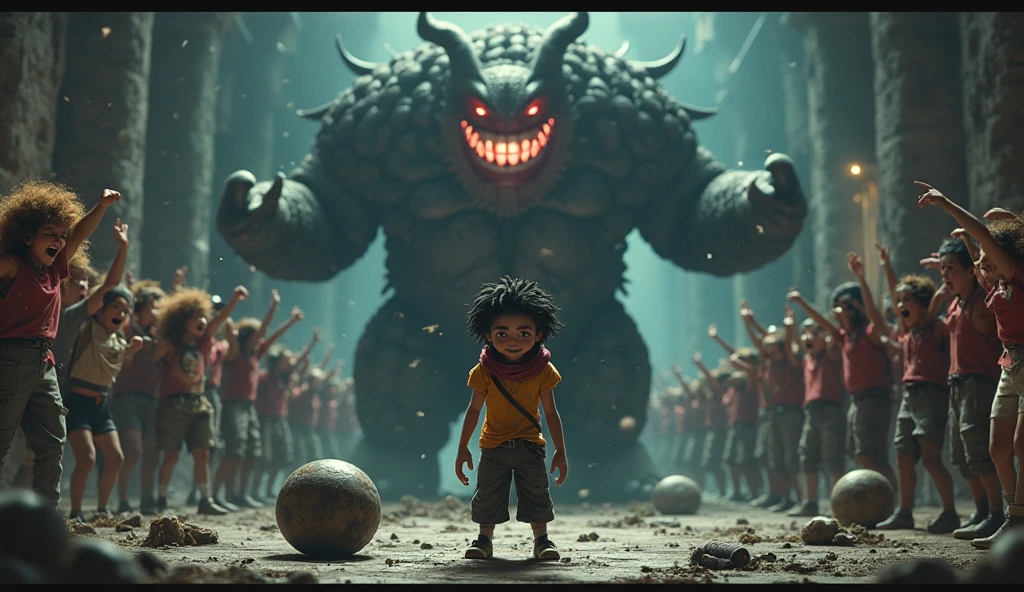 I want the character to look small, inferior but has an aura of being determined to kill the king of the gragons