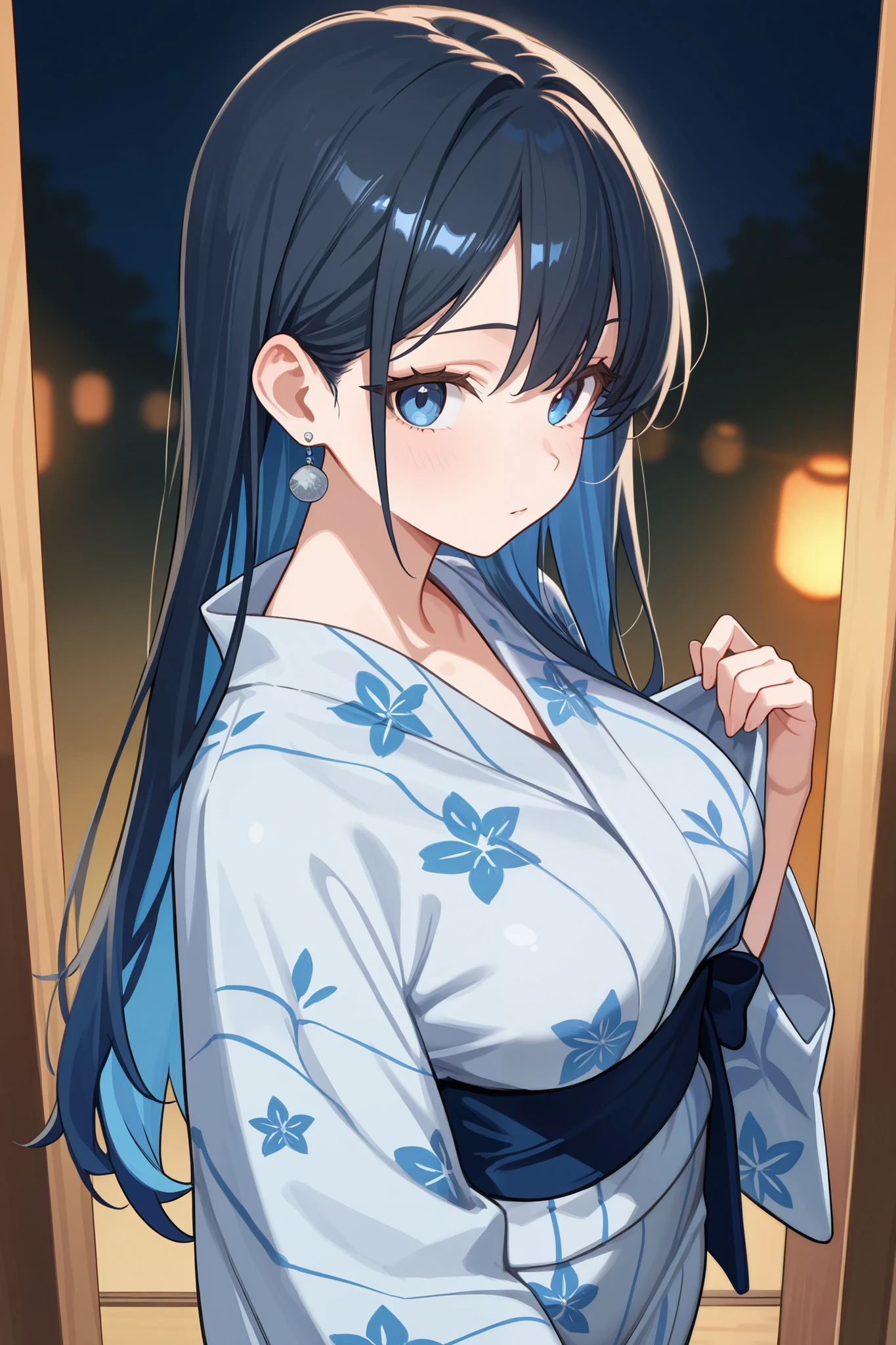 Anime girl in kimono outfit standing in front of a window - SeaArt AI