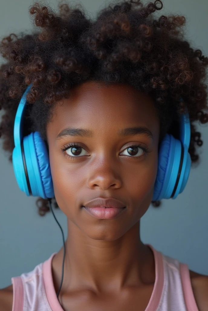 Gamer girl black girl with to puffs named nia with headphones