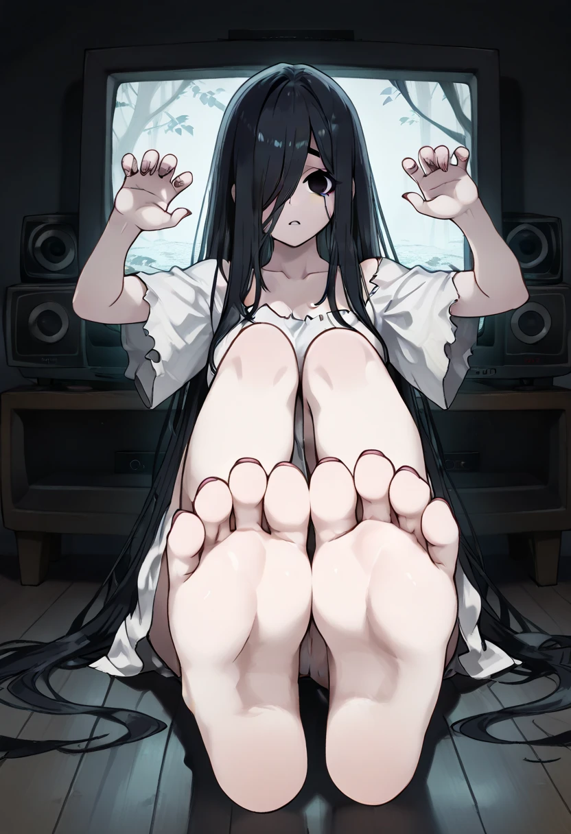  Thicc goth woman, voluptuous, tube top and shorts, barefoot, long hair. in a lab, padded into a luxurious chair, (Soles itched by ghostly hands). barefoot, heavy laughter. Athletic feminine milf, stoner girl appearance, laughing, bound by padding and straps, in a restraining chair, laughing, (ghostly hands touching all over body) , armpits tickled, ribs tickled, tickle torture, tickling, prison background, revealing outfit, blush