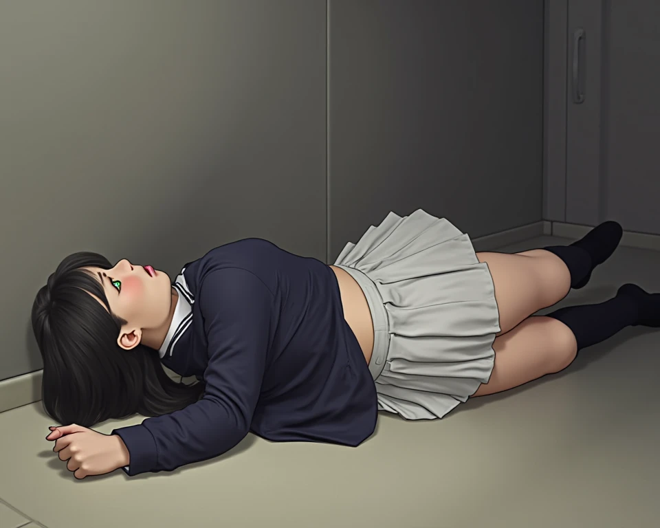 (masterpiece), best quality, extremely detailed, ultra-detailed,1girl, sad, crying,dogeza, lockers,