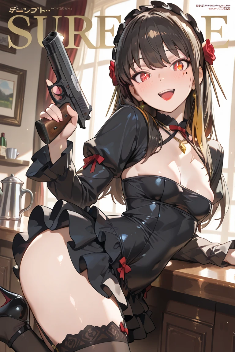 //Character 1girl, human-horse chimera girl, slim and soft, medium large breast, ultra detailed face, super cute, innocent, round face, thin eyeblow, heart shaped pupils, translucent skin, smiling full of compassion, extra long hair, black hair, silver side colors, multi color hair, shaggy bangs, highpony style, horse ear on her head BREAK //Fashion Her outfit is inspired with thoroughbred, it consists string tie side thong, (leather Bit in her mouth:1.8), ((leather reins:1.4)), saddle shaped knapsac, the outfit is tight and digging into her body, wedgie, BREAK //LOCATION stable, other horses eating grass, BREAK // behavior kneeling down on her knee, being pulled by reins, rearing up on her hind legs, Behind view