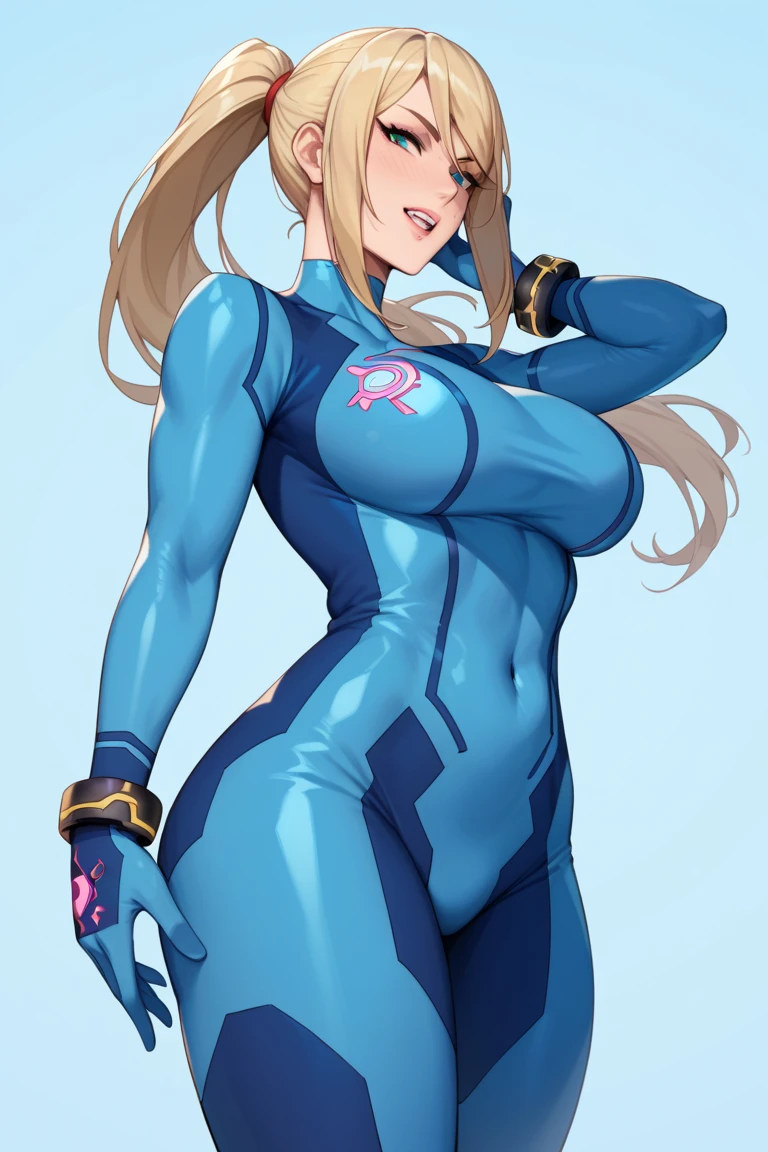 ((masterpiece)), (((best quality))), (character design sheet, same character, front, side, back), Illustration, (masterpiece), (best quality), (high res), 1lady, tall body, beautiful detailed eyes, beautiful detailed face, smiling, somber face, soft features, freckles, (perfect hands), complete fingers, perfect anatomy, perfect proportions, 26 years old, ((ginger hair, bright orange hair, curly hair, ponytail)), ((green eyes)), ((tight leotard, one piece leotard, light blue leotard, sky blue leotard, light blue theme, sky blue color costume, superhero, all blue costume, light skin, cheeky leotard, bare legs, thong leotard, matching leotard, long tight sleeve, heart-shaped boob window, cleavage, tight turtle-neck collar, blue stockings on legs)), ((boots, matching boots, skin tight boots, tight ankle-high boots, navy blue boots)), breasts, medium breasts, perky breasts (full body portrait), solo, solo focus, standing, character sheet, multiple angles, wearing the same clothing for each angle, identical look per angle, (long sleeves, navy blue gloves), full body costume design. (simple background, white background: 1.3), Beautiful face、Reference Sheet,Triangular diagram, action poses, dynamic poses
